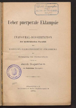 Ueber puerperale Eklampsie
