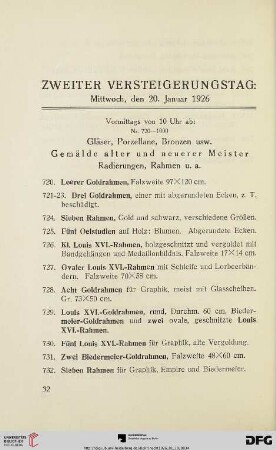 Zweiter Versteigerungstag (Nr. 720-1001)