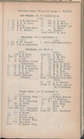Langen-Segen. [Langereihe. Lehmberg. Lerchenstraße. Lorentzendamm. Lübecker Chaussee.]