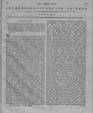 Löffler, J. F. C.: Kleine Schriften. Bd.1. Weimar: Landes-Industrie-Comptoir 1817