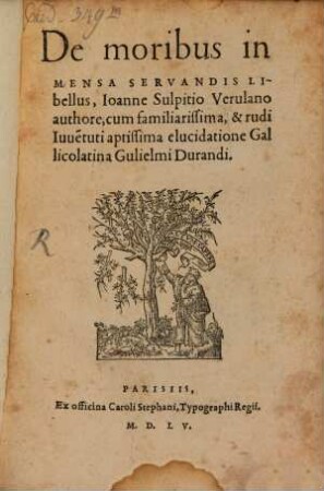 De moribus in mensa servandis libellus