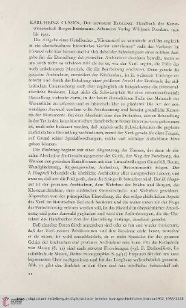 [Rezension von: Karl-Heinz Fuchs, Die gotische Baukunst. Handbuch der Kunstwissenschaft Burger-Brinkmann]