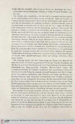 [Rezension von: Karl-Heinz Fuchs, Die gotische Baukunst. Handbuch der Kunstwissenschaft Burger-Brinkmann]
