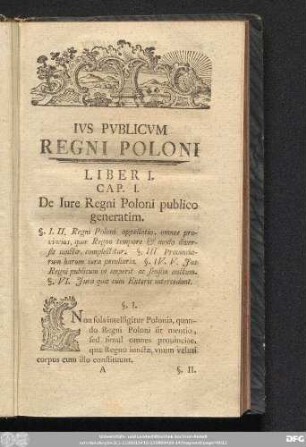 Cap. I. De Iure Regni Poloni publico generatim.