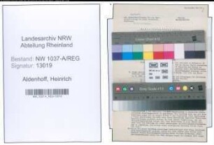 Entnazifizierung Heinrich Aldenhoff , geb. 02.06.1895 (Inspektor)
