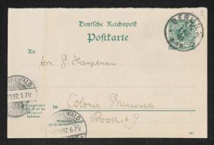 Brief von Paul Jonas an Gerhart Hauptmann