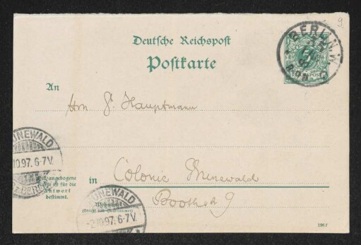 Brief von Paul Jonas an Gerhart Hauptmann