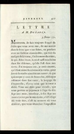 [Lettres Diverses.]