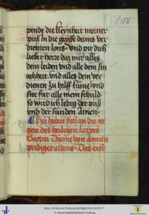 [108r - 124v] 6 Gebete, Thomas von Aquin zugeschrieben.