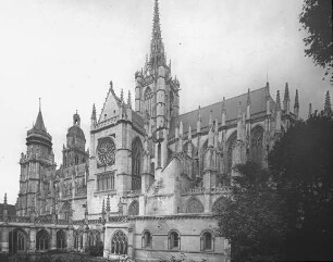 Evreux (Eure), Kathedrale Notre Dame, Äusseres, Gesamtansicht von Südosten