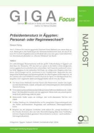 Präsidentensturz in Ägypten : Personal- oder Regimewechsel?