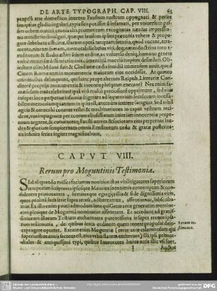 Caput VIII. Rerum pro Moguntinis Testimonia