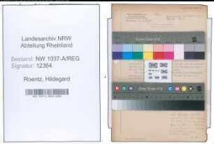 Entnazifizierung Hildegard Roentz , geb. 19.08.1909 ()