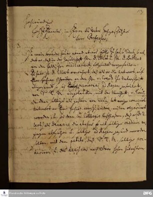 Brief von Johann Ulrich Christian Köppen an [August Hermann Francke].