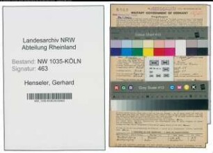 Entnazifizierung Gerhard Henseler , geb. 14.02.1902 (Elektromeister)