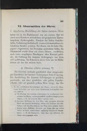 VI. Abnormitäten der Ohren.