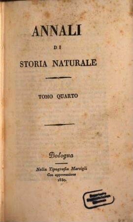 Annali di storia naturale. 4. 1830