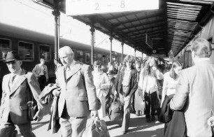 Freiburg: Ankunft Katholikentagsteilnehmer am Bahnhof