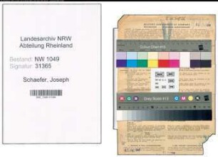 Entnazifizierung Joseph Schaefer , geb. 30.07.1901 (Ingenieur)