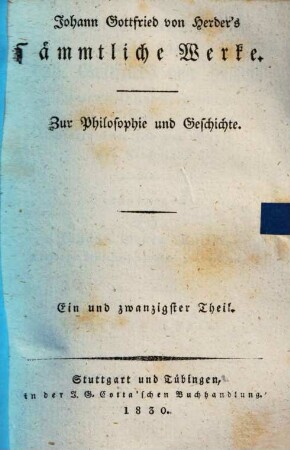 Johann Gottfried von Herders sämmtliche Werke : zur Philosophie und Geschichte, 21. Erinnerungen aus dem Leben Joh. Gottfrieds von Herder, 2. Theil