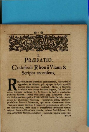 Christiani Rungii, Gymn. Magd. Vrat. Coll. Miscellanea Literaria, De Qvibusdam ineditis Historiae Silesiacae Scriptoribus ac Operibus, [1]