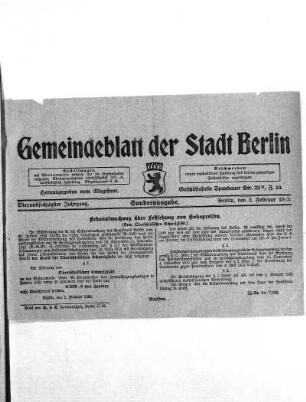 Sonderausgabe, 2. Februar 1923