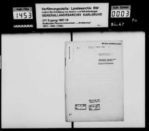 Baer, Berta Witwe, geb. Basinger Bruchsal Zwangsversteigerung Lagerbuch-Nr. 1267 Bruchsal