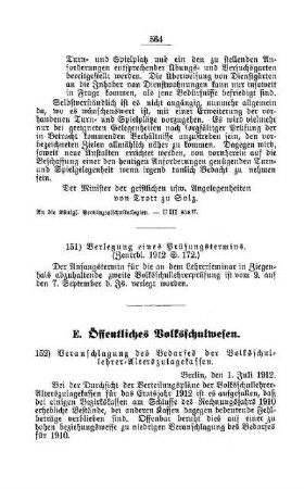 Veranschlagung des Bedarfes der Volksschullehrer-Alterszulagekasse : [E. Öffentliches Volksschulwesen]