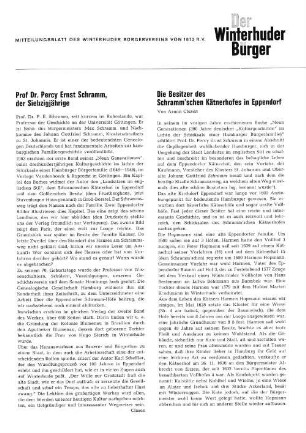 Prof Dr. Percy Ernst Schramm, der Siebzigjährige