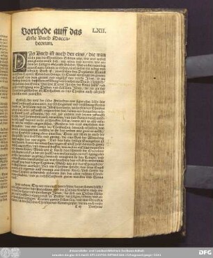 Vorrhede auff das Erste Buch Maccabeorum.