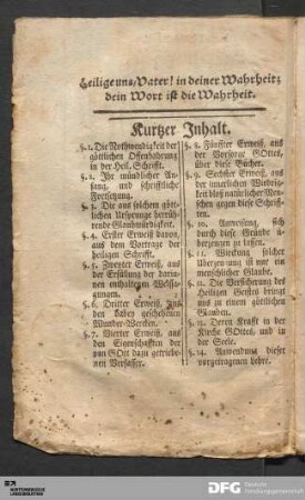Kurtzer Inhalt.