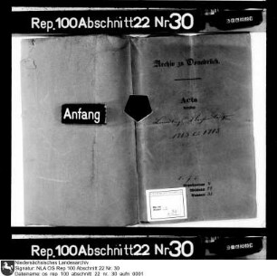 Zu den Landtagssachen gehörige Protokolle des Geheimen Rats zu Osnabrück Enthält u.a.: Streitigkeiten und Vereinbarungen zwischen Domkapitel und Ritterschaft
