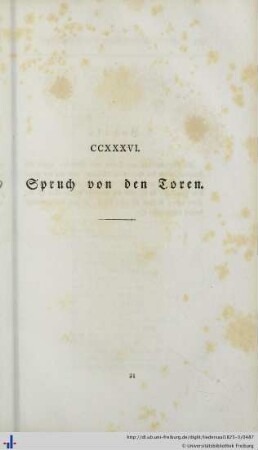 CCXXXVI. Spruch von den Toren - CCXL. Von Gottes Allmacht.