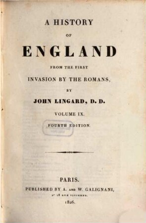 A History of England from the first invasion by the Romans, 9