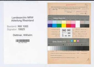 Entnazifizierung Wilhelm Dettmar, geb. 26.03.1901 (Lokfuehrer)