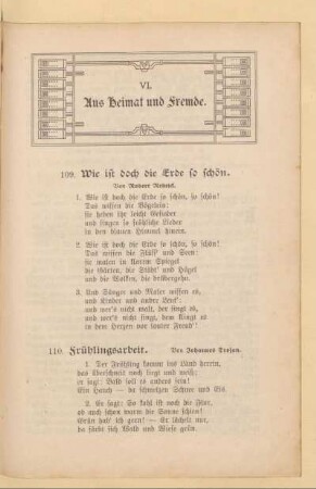 VI. Aus Heimat und Fremde