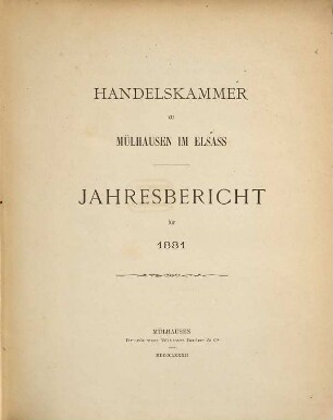 Jahresbericht. 1881 (1882)
