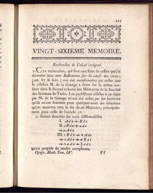 Vingt-siéme Mémoire.