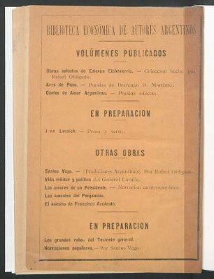 Biblioteca económica de autores argentinos