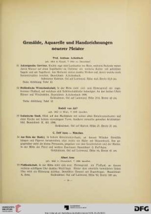 Gemälde, Aquarelle und Handzeichnungen neuerer Meister (Nr. 51-130)