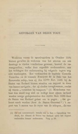 Gevolgen van dezen togt