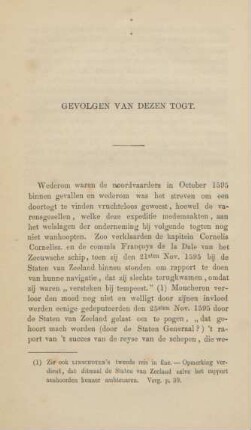 Gevolgen van dezen togt