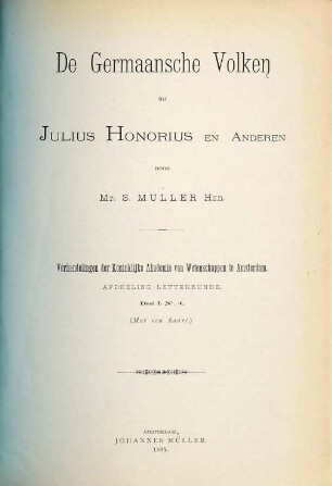De Germaansche volken bij Julius Honorius en anderen