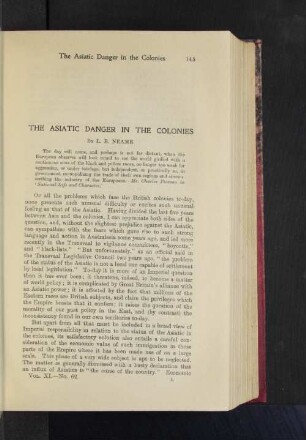 The Asiatic Danger in the Colonies.