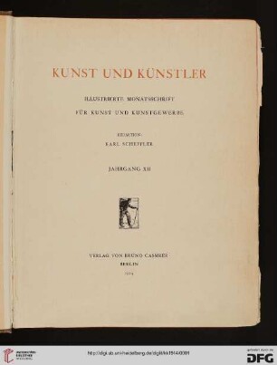 12: Kunst und Künstler: illustrierte Monatsschrift für bildende Kunst und Kunstgewerbe