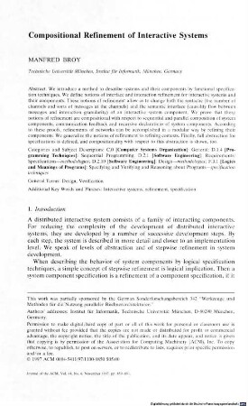 Compositional refinement of interactive systems