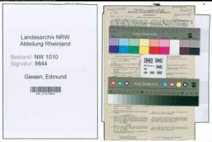 Entnazifizierung Edmund Giesen , geb. 27.04.1896 (Schlosser)