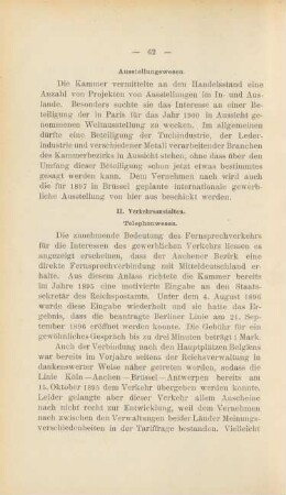 II. Verkehrsanstalten.