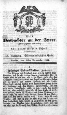 47. Stueck, 22. November 1852