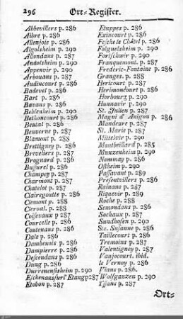 Ortsregister Mömpelgard